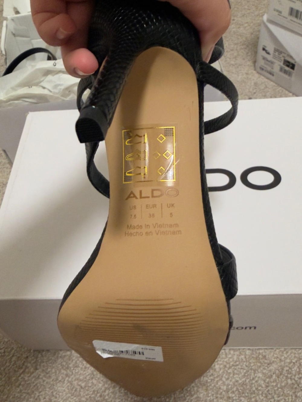 ALDO Black Spiral Strappy Stiletto Sandals - Picture 3 of 3